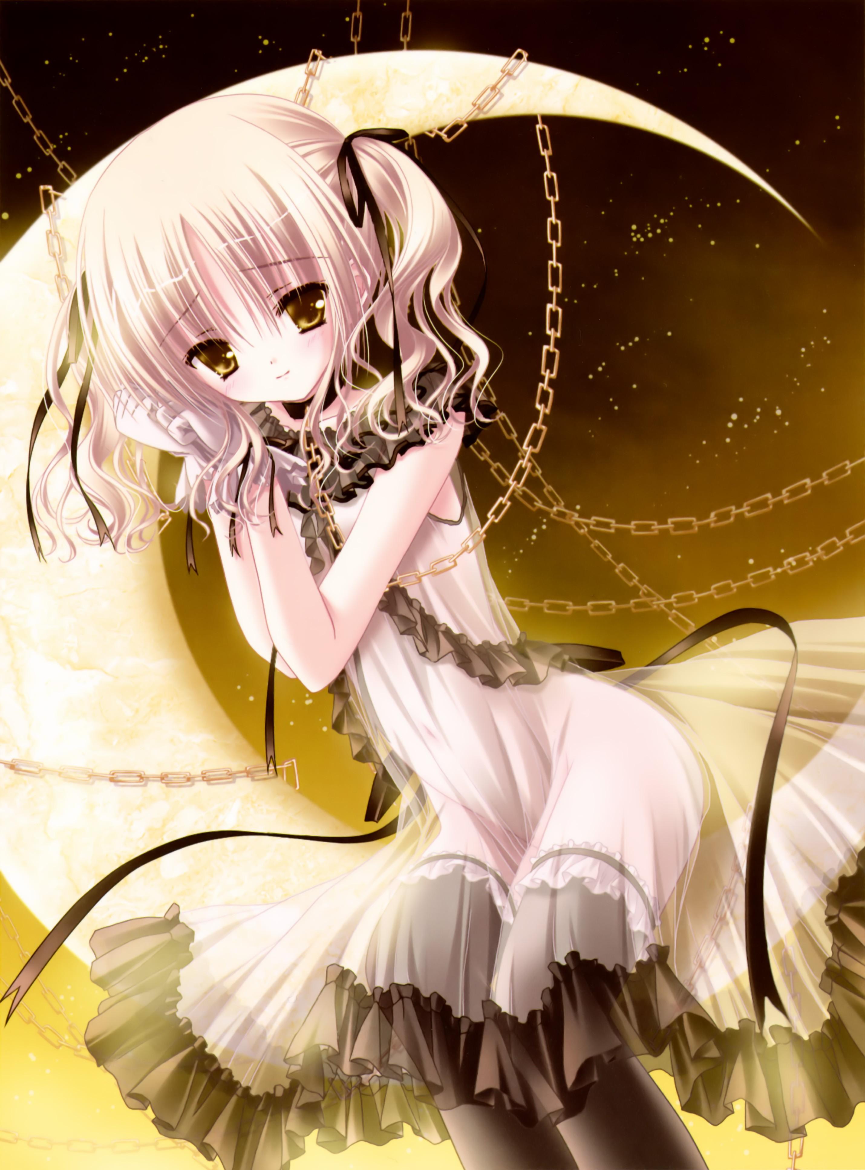 <b>lolicon</b> wallpaper - Blondes, Dress, Moon, Ribbons, <b>Lolicon</b>, Anime, Chains, ...