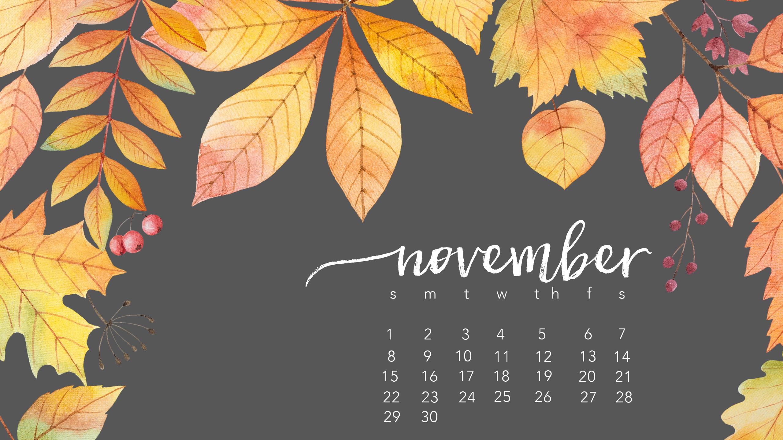 november 2019 desktop calendar