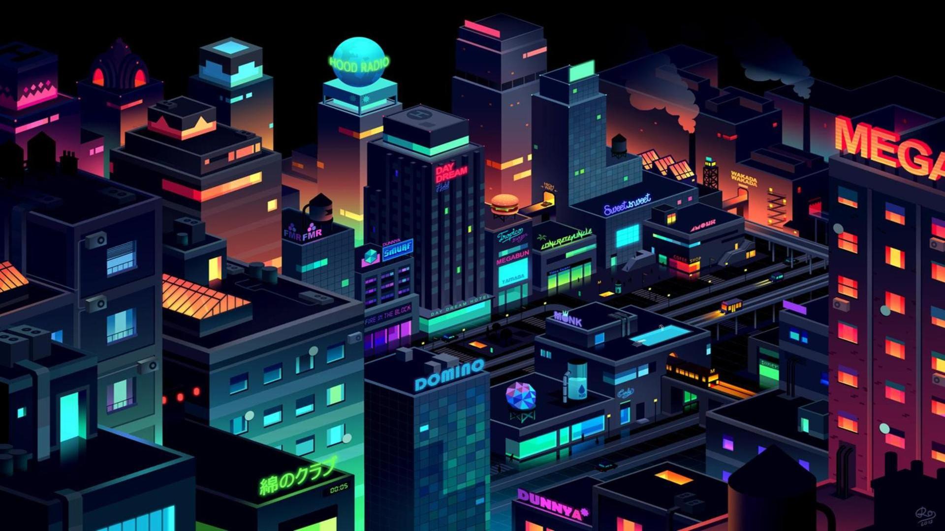 Download Neon City Wallpaper Hd Backgrounds Download Itl Cat - neon city roblox