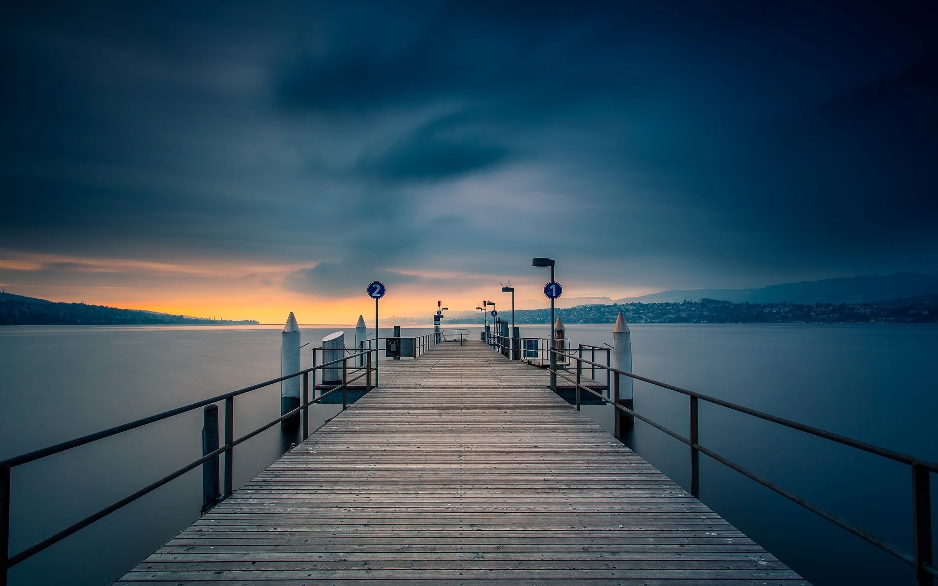 Nature Pier Bridge D River Water Sunset Night Beautiful - Beautiful Background Pic Hd