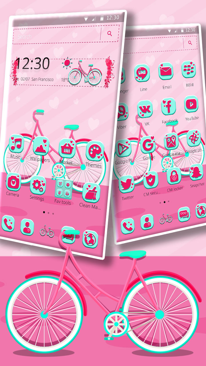 Cute Pink Bicycle Theme & Live Wallpaper - Circle , HD Wallpaper & Backgrounds