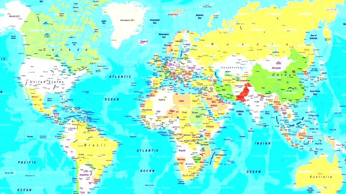 World - 1080p World Map Hd (#137036) - HD Wallpaper & Backgrounds Download