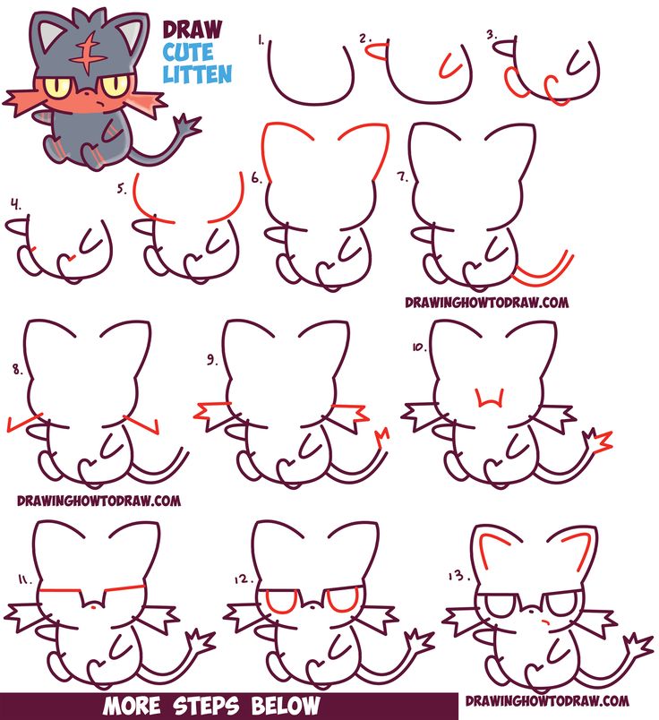 Drawn Moon Simple - Pokemon How To Draw Litten (#1439398) - HD ...