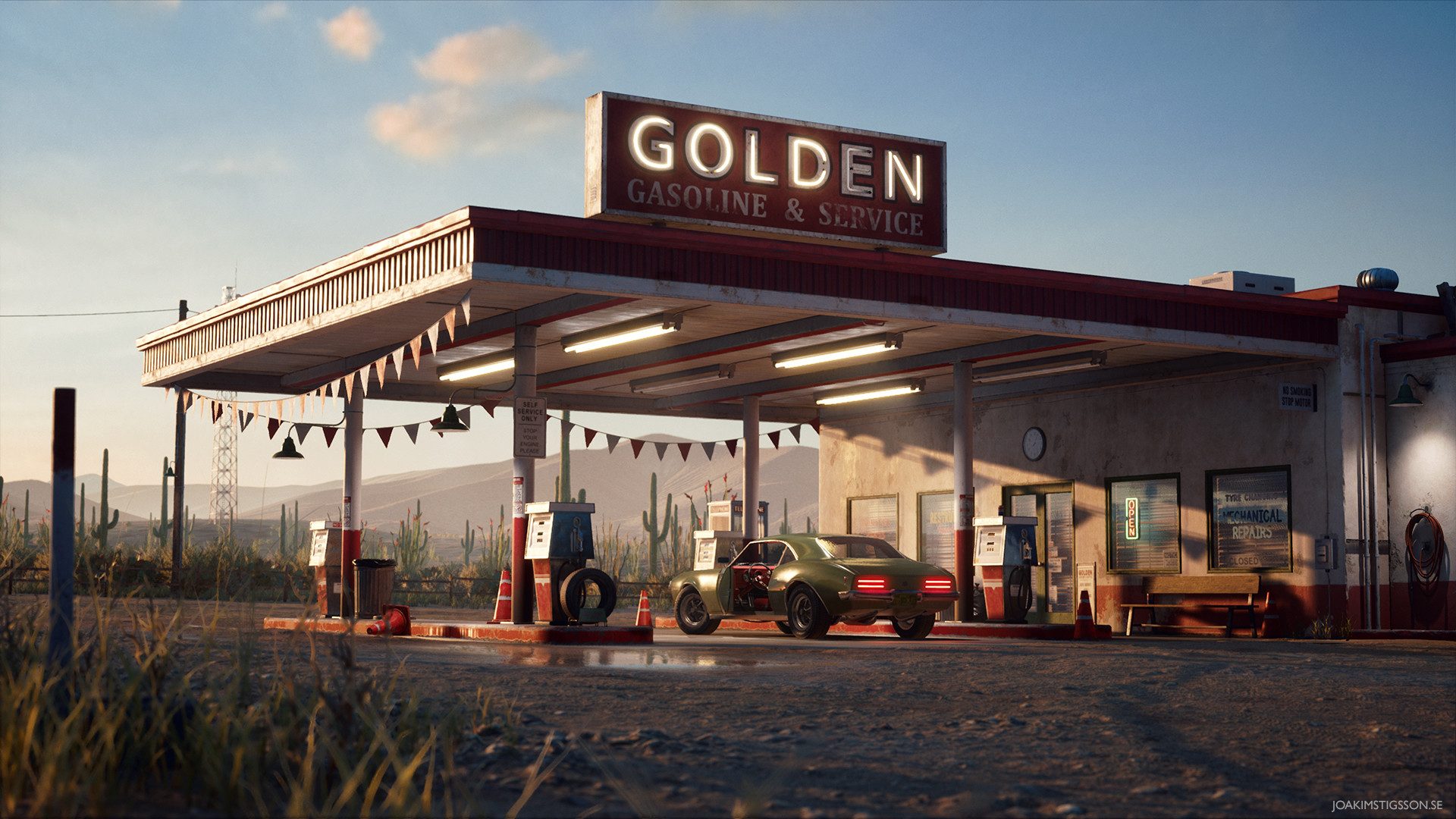 Desert Gas Station , HD Wallpaper & Backgrounds