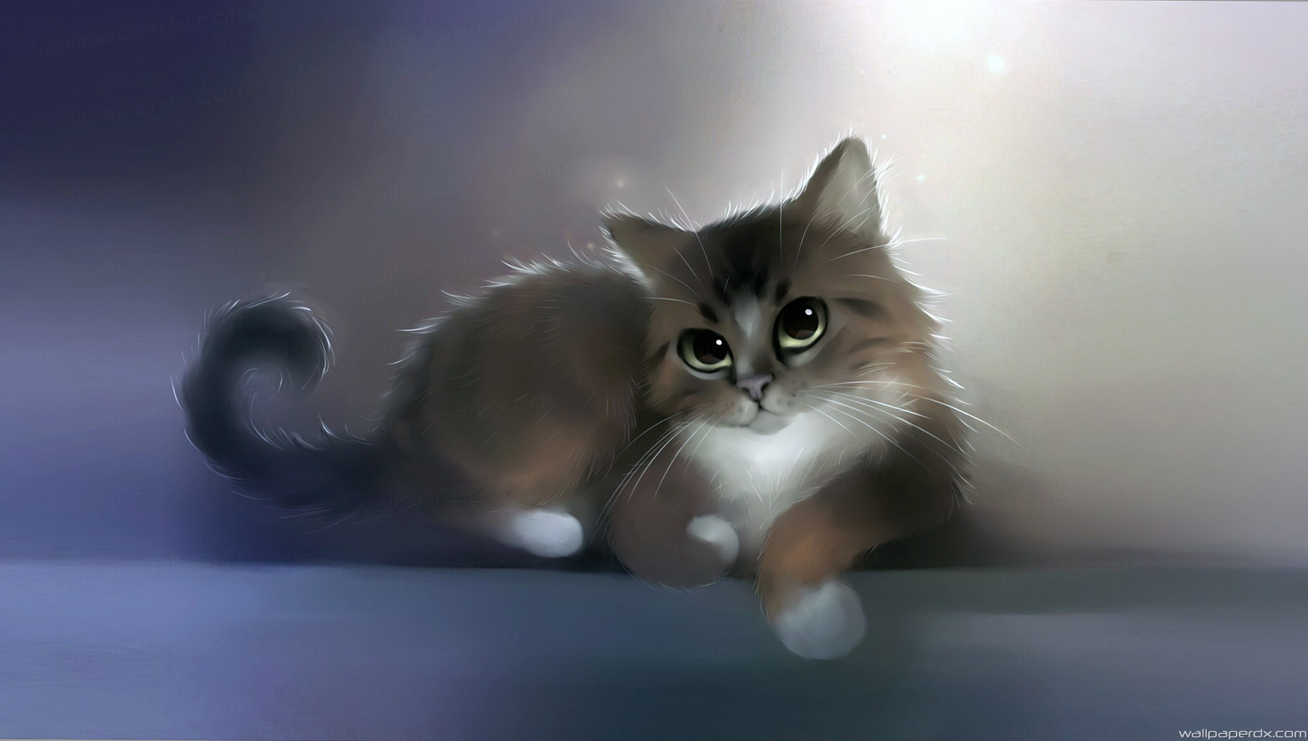 Download Cat Apofiss Drawing Cute Cat Hd Background Wallpaperdx - Cute