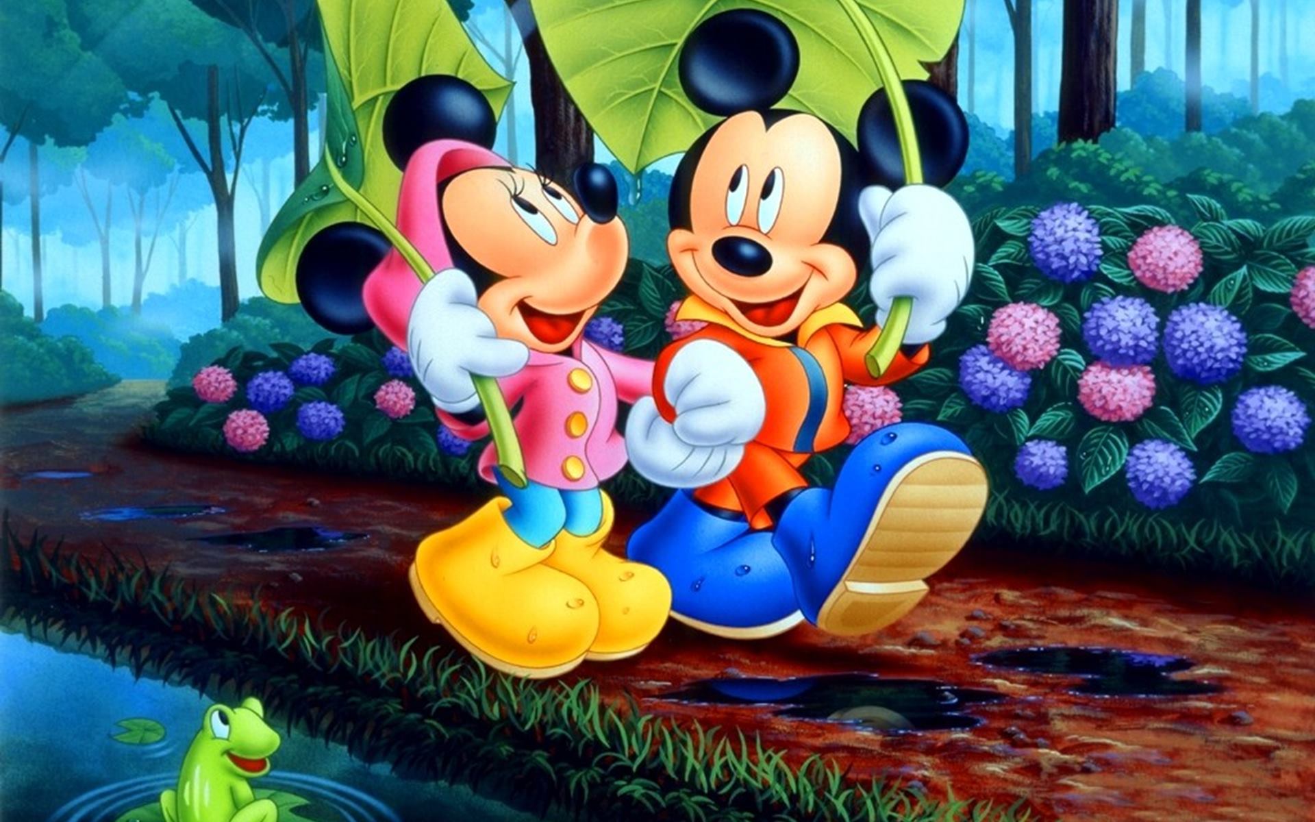 Cute Mickey And Minnie Mouse Hd Wallpaper - Mickey & Minnie Mouse