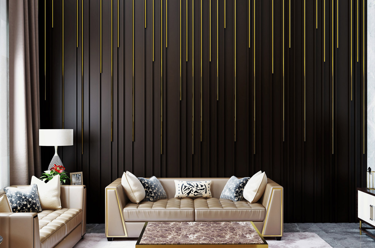 modern panelling living room