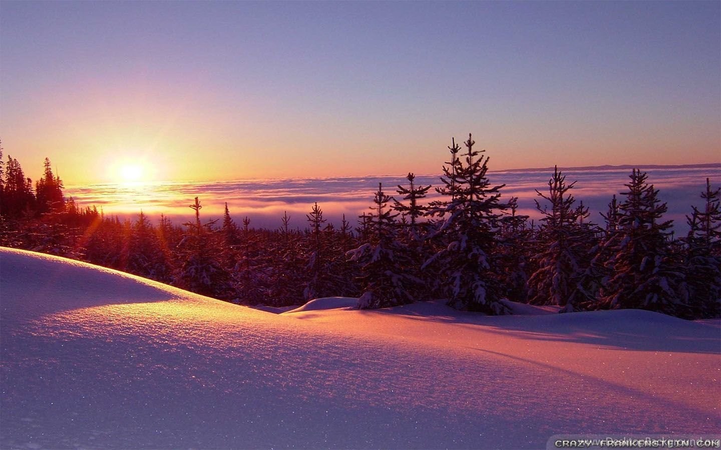 Widescreen - Winter Sunset Desktop Background , HD Wallpaper & Backgrounds