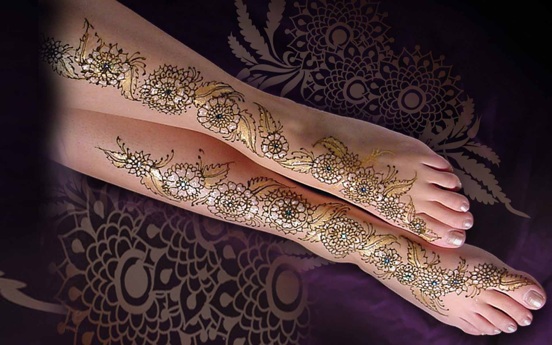 Mehndi Design Wallpapers 267119 Source - Beautiful Pakistani Mehndi Legs , HD Wallpaper & Backgrounds