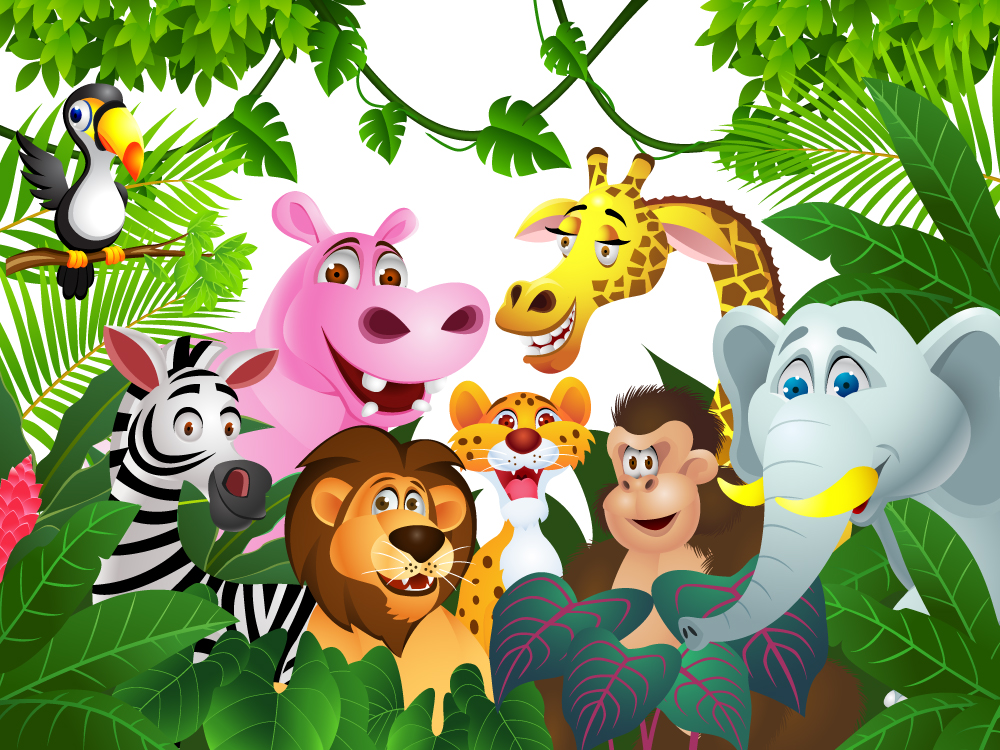 Download Jungle Animals Wallpaper - Jungle Cartoon Wallpaper Hd On Itl.cat