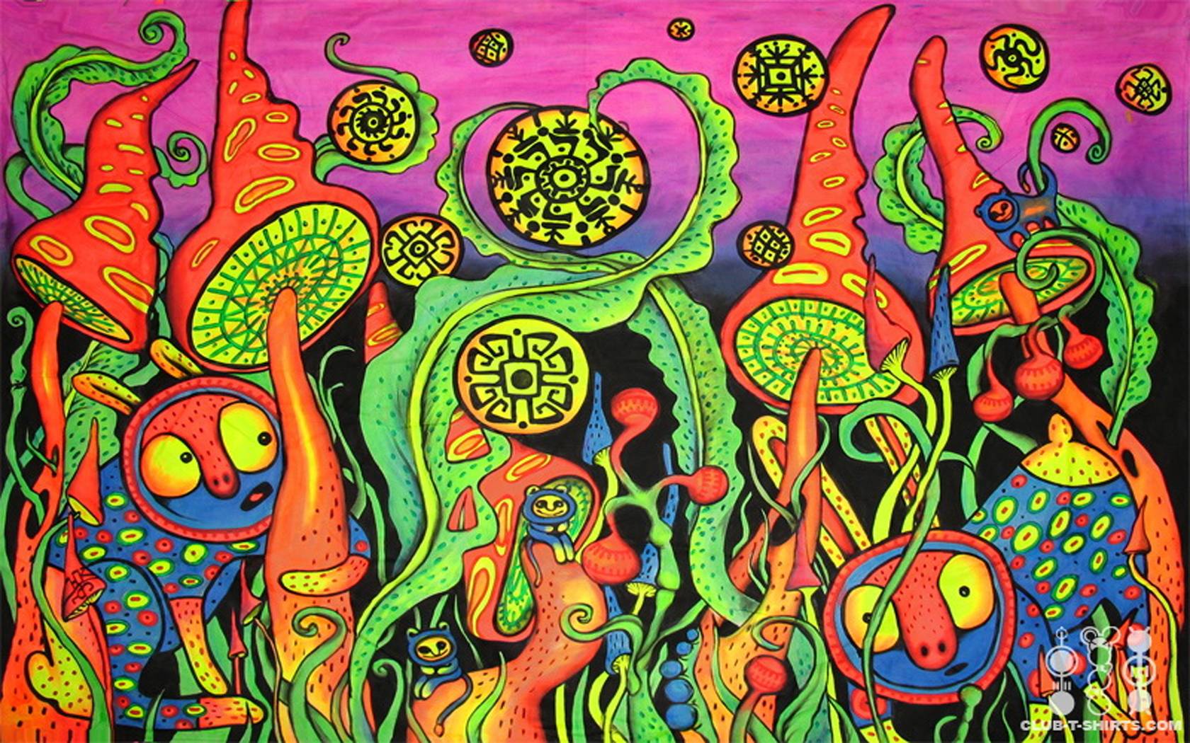 Trippy Psychedelic Mushroom Art (#2260401) - HD Wallpaper & Backgrounds ...