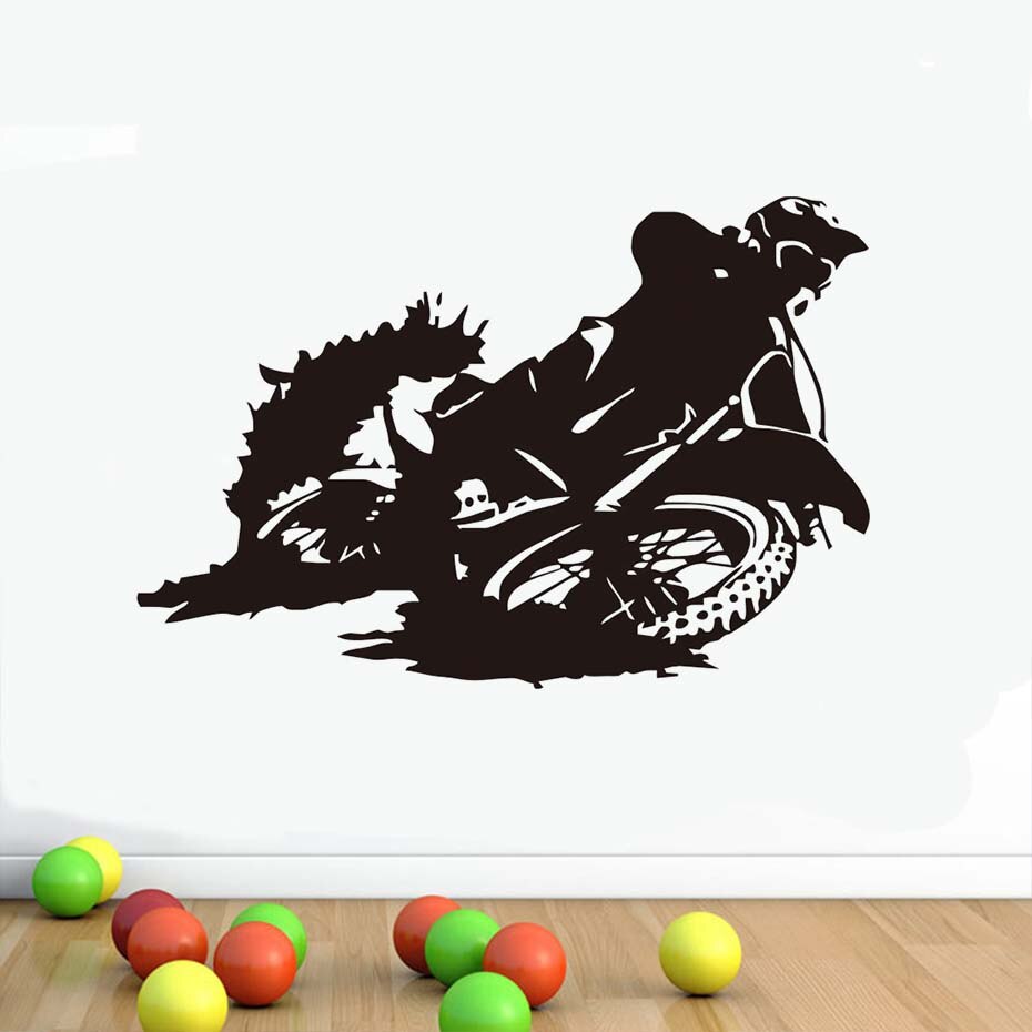 Cool Motor Driver Motorcross Racer Vinyl Wall Stickers Motocross