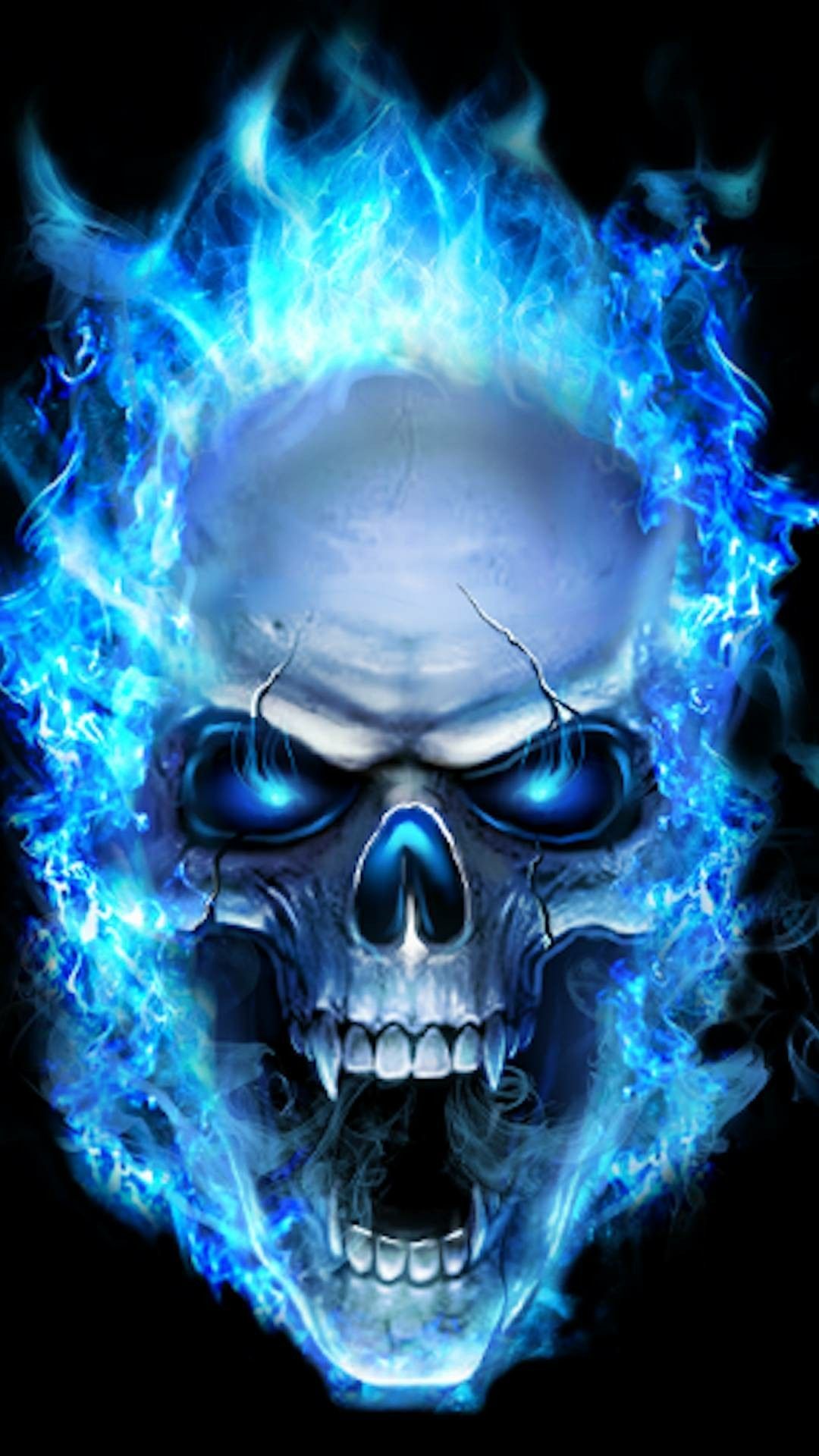 Download Blue Flame Skull In 2019 Blue Fire Skull On Itl Cat