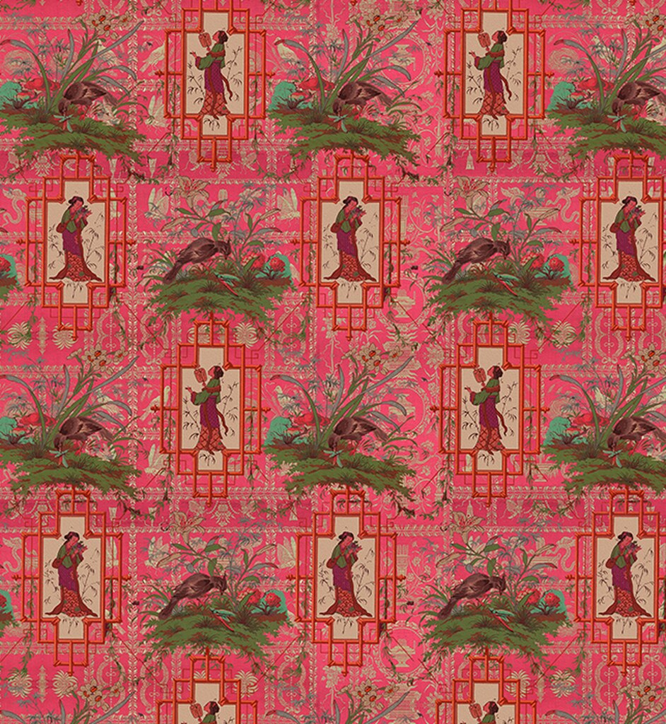 Wallpaper - Chinoiserie - Hot Pink - Motif (#3041854) - HD Wallpaper