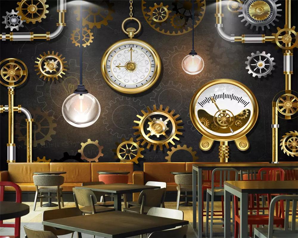 Custom Fashion Papel De Parede Wallpaper European And - 3d Wallpaper For Restaurant Wall , HD Wallpaper & Backgrounds