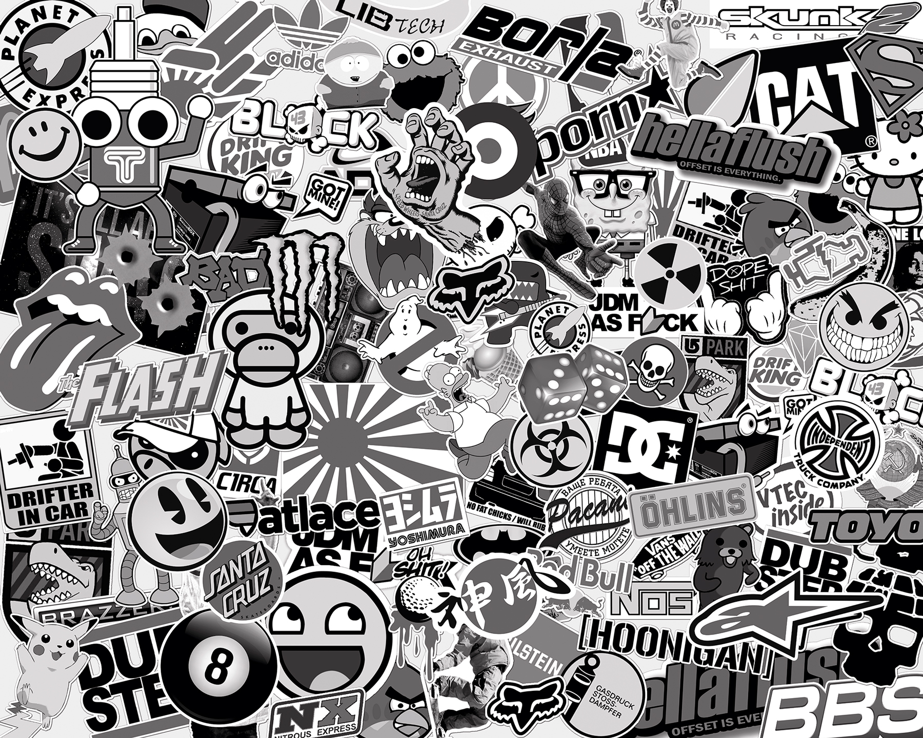 Sticker Bomb Wallpaper Black And White Hd Wallpaper Backgrounds Download