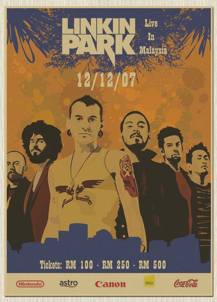 Download Linkin Park Live In Malaysia Wallpaper Retro Poster Linkin