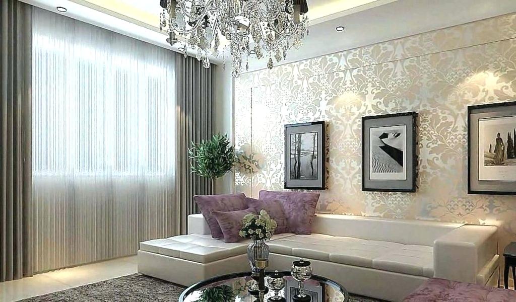 White And Silver Wallpaper Living Room