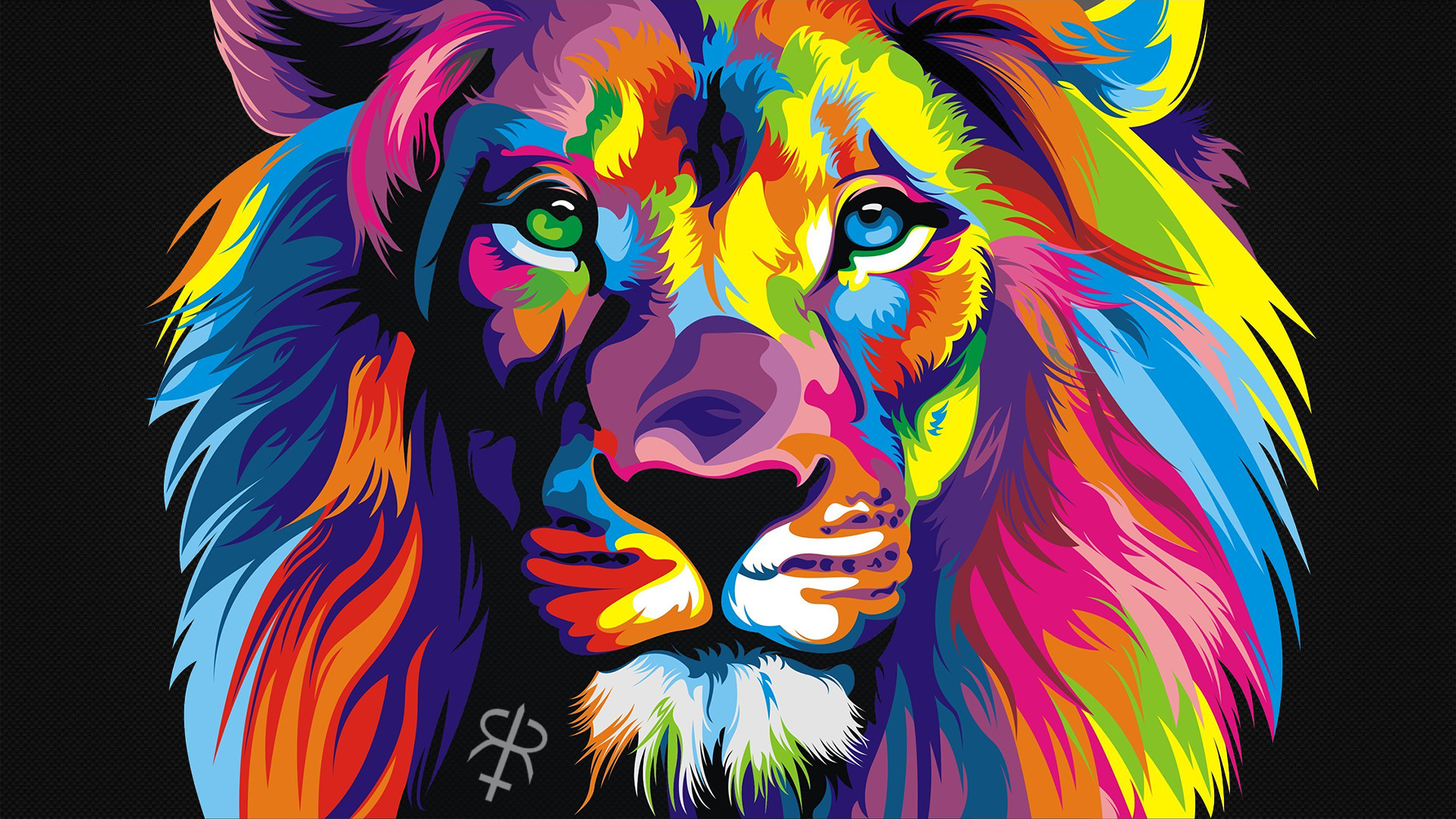 Download Colorful, Animals, Lion Wallpapers Hd / Desktop And - Colorful ...